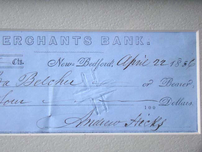 A framed group of 19th century Whaling items relating to the New Bedford whaler 'Andrew Hicks' — image 4